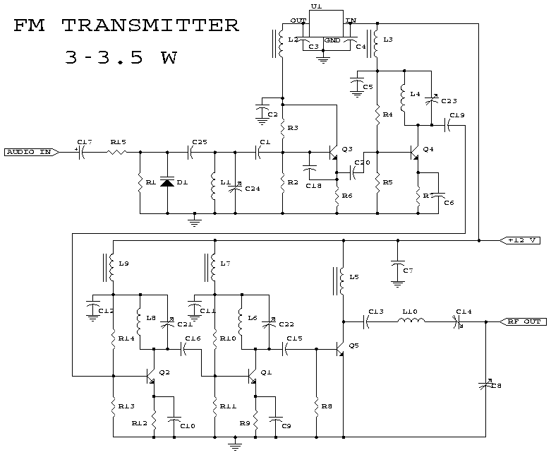 This is the schematic of the 3W FM Transmitter